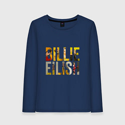 Лонгслив хлопковый женский Billie Eilish, цвет: тёмно-синий