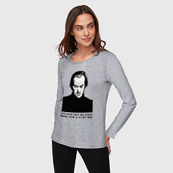 Лонгслив хлопковый женский Сияние - Джек Николсон, цвет: меланж — фото 2
