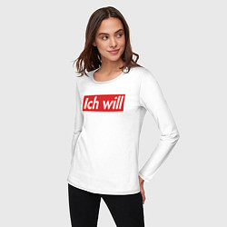 Лонгслив хлопковый женский Ich will, цвет: белый — фото 2