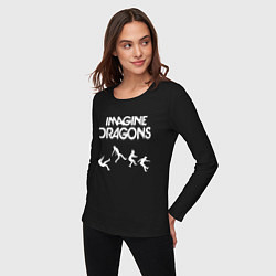 Лонгслив хлопковый женский IMAGINE DRAGONS, цвет: черный — фото 2