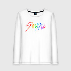 Лонгслив хлопковый женский STRAY KIDS АВТОГРАФЫ, цвет: белый