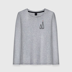 Лонгслив хлопковый женский Москва-чёрный логотип, цвет: меланж