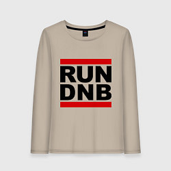 Лонгслив хлопковый женский RUN DNB, цвет: миндальный