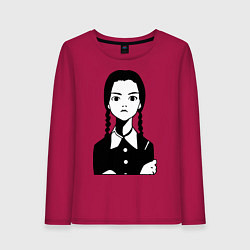 Лонгслив хлопковый женский Wednesday Addams, цвет: маджента