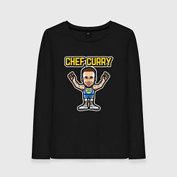 Лонгслив хлопковый женский Chef Curry, цвет: черный