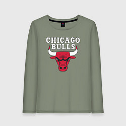 Лонгслив хлопковый женский CHICAGO BULLS, цвет: авокадо