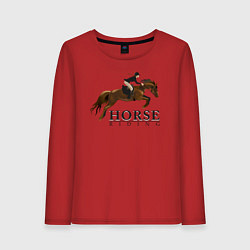 Лонгслив хлопковый женский HORSE RIDING, цвет: красный