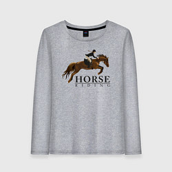 Лонгслив хлопковый женский HORSE RIDING, цвет: меланж