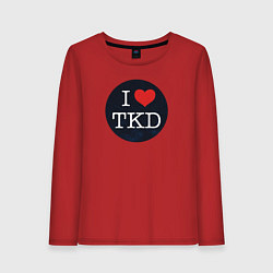 Лонгслив хлопковый женский TKD, цвет: красный