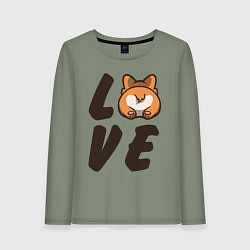 Женский лонгслив Love Corgi