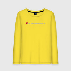 Лонгслив хлопковый женский AUDI RS, цвет: желтый