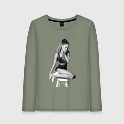 Лонгслив хлопковый женский ARIANA GRANDE, цвет: авокадо