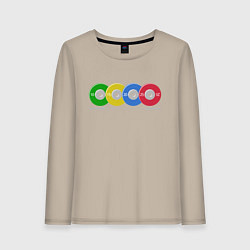 Лонгслив хлопковый женский Тяжелая атлетика, цвет: миндальный