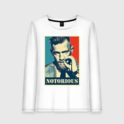 Лонгслив хлопковый женский Notorious, цвет: белый