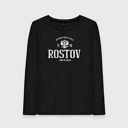 Лонгслив хлопковый женский Ростов Born in Russia, цвет: черный