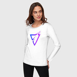 Лонгслив хлопковый женский Liquid Triangle, цвет: белый — фото 2