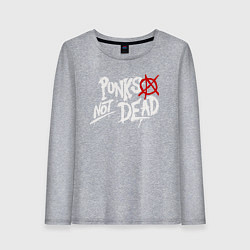 Лонгслив хлопковый женский Punks not dead, цвет: меланж