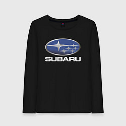 Лонгслив хлопковый женский SUBARU, цвет: черный