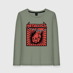 Лонгслив хлопковый женский Metallica, цвет: авокадо