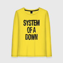 Лонгслив хлопковый женский System of a down, цвет: желтый