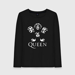 Лонгслив хлопковый женский QUEEN НА СПИНЕ, цвет: черный