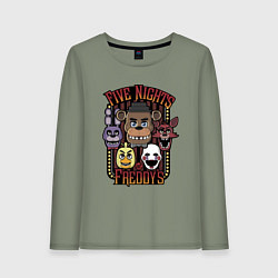 Лонгслив хлопковый женский FIVE NIGHTS AT FREDDYS, цвет: авокадо