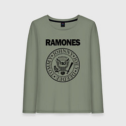 Лонгслив хлопковый женский RAMONES, цвет: авокадо