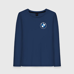 Лонгслив хлопковый женский BMW LOGO 2020, цвет: тёмно-синий