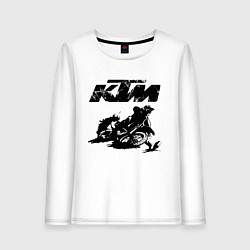 Лонгслив хлопковый женский KTM, цвет: белый