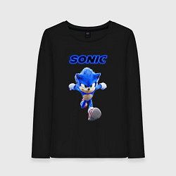 Лонгслив хлопковый женский SONIC, цвет: черный