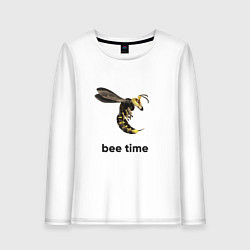 Лонгслив хлопковый женский Bee time, цвет: белый