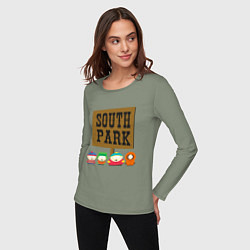 Лонгслив хлопковый женский South Park, цвет: авокадо — фото 2