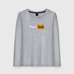 Лонгслив хлопковый женский PornHub premium, цвет: меланж
