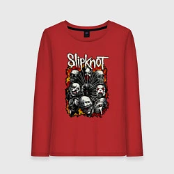 Лонгслив хлопковый женский Slipknot, цвет: красный