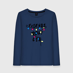 Лонгслив хлопковый женский Friends dont lie, цвет: тёмно-синий