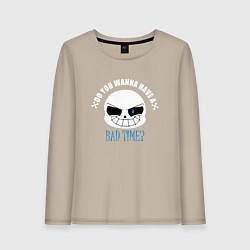 Лонгслив хлопковый женский UNDERTALE, цвет: миндальный