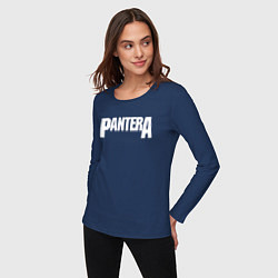 Лонгслив хлопковый женский PANTERA, цвет: тёмно-синий — фото 2