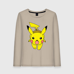 Лонгслив хлопковый женский ПикачуПикачу, цвет: миндальный