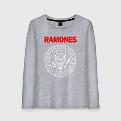 Лонгслив хлопковый женский RAMONES, цвет: меланж