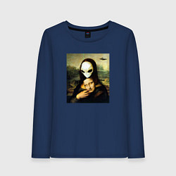 Лонгслив хлопковый женский Mona Lisa, цвет: тёмно-синий