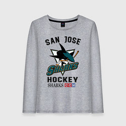 Лонгслив хлопковый женский SAN JOSE SHARKS, цвет: меланж