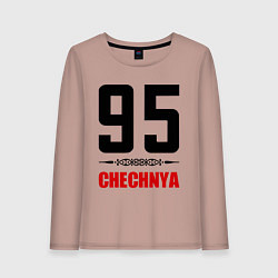 Лонгслив хлопковый женский 95 Chechnya, цвет: пыльно-розовый