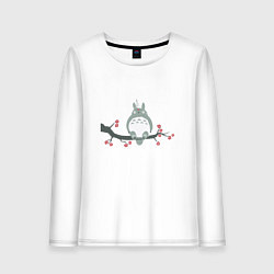 Лонгслив хлопковый женский Тоторо, цвет: белый