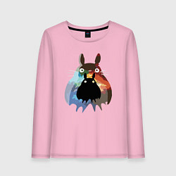 Лонгслив хлопковый женский Totoro, цвет: светло-розовый