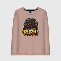 Лонгслив хлопковый женский Lets the galaxy burn, цвет: пыльно-розовый