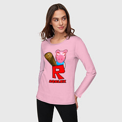 Лонгслив хлопковый женский ROBLOX: PIGGI, цвет: светло-розовый — фото 2