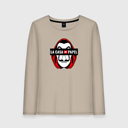 Лонгслив хлопковый женский БУМАЖНЫЙ ДОМ, цвет: миндальный