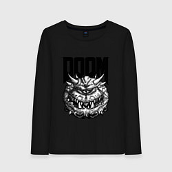 Лонгслив хлопковый женский КАКОДЕМОН DOOM Z, цвет: черный