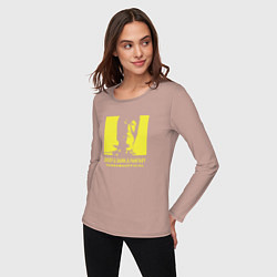 Лонгслив хлопковый женский VANSAMA OFFICIAL Yellow, цвет: пыльно-розовый — фото 2