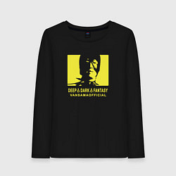 Лонгслив хлопковый женский VANSAMA OFFICIAL Yellow, цвет: черный